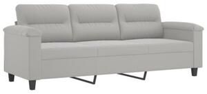 Sofa 3-os. z podnÃ³Å¼kiem, jasnoszara, 180 cm, obita mikrofibrÄ