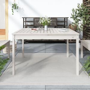Stół ogrodowy, biały, 121x82,5x76 cm, lite drewno sosnowe