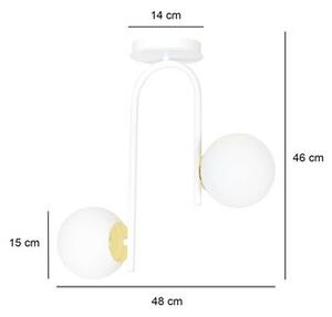 Lampa sufitowa RAGNAR 2 WHITE GOLD klosz biało/złota