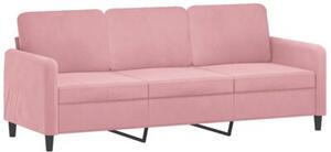 Sofa 3-osobowa z podnÃ³Å¼kiem, rÃ³Å¼owa, 180 cm, aksamitem