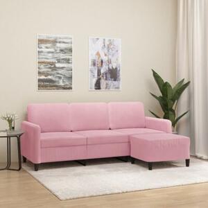 Sofa 3-osobowa z podnÃ³Å¼kiem, rÃ³Å¼owa, 180 cm, aksamitem