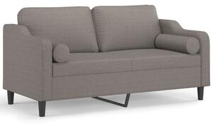 Sofa 2-osobowa z poduszkami, kolor taupe, 140 cm, tkanina
