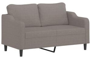 Sofa 2-osobowa z poduszkami, kolor taupe, 140 cm, tkanina