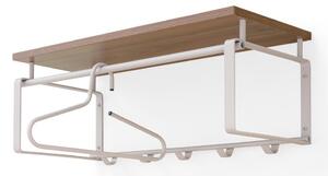 Stalowy wieszak ścienny w naturalnym kolorze/szarobrązowy z półką 70 cm Rex – Spinder Design
