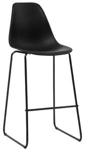 Krzesła barowe, 6 szt., czarne, plastik