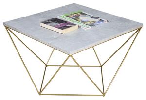 Druciany stolik kawowy beton + złoty - Galapi 4X