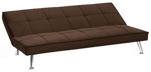 Nowoczesna sofa rozkładana tapicerowana kanapa pikowana 3-osobowa brązowa Hasle Beliani