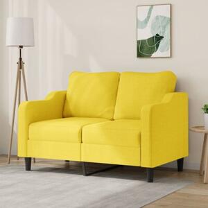 Sofa 2-osobowa, jasnoÅ¼Ã³Åta, 120 cm, tapicerowana tkaninÄ