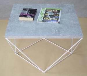 Druciany stolik kawowy beton + biały - Galapi 3X