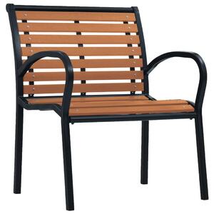 Krzesła ogrodowe, 2 szt., stal i WPC, czarno-brązowe