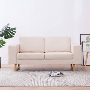 Sofa 2-osobowa tapicerowana tkaninÄ , kremowa
