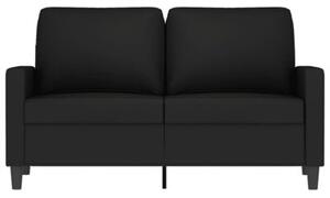 Sofa 2-osobowa, czarna, 120 cm, tapicerowana aksamitem