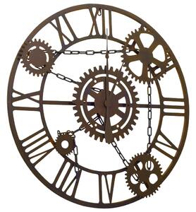 Zegar ścienny, brązowy, 80 cm, metal