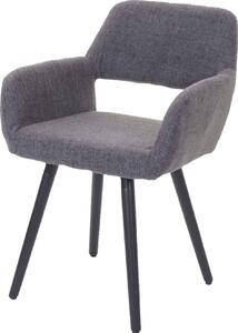 Krzesło do jadalni HWC-A50 II, krzesło kuchenne, design retro 50s ~ tkanina, szary, ciemne nogi