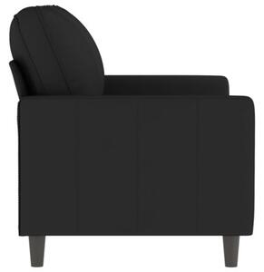 Sofa 2-osobowa, czarna, 120 cm, tapicerowana aksamitem