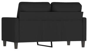 Sofa 2-osobowa, czarna, 120 cm, tapicerowana aksamitem