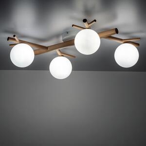 TK Lighting Sheron lampa podsufitowa 4x6W biały/drewno 5309