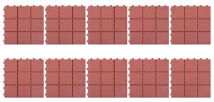 Płytki tarasowe, 10 szt., czerwone, 30,5x30,5 cm, plastikowe