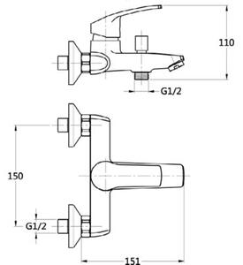 Bateria wannowa INVENA Malta BW-27-001-A Chrom
