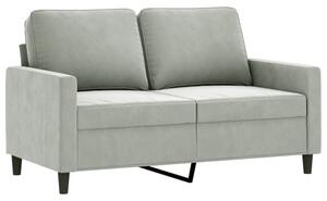 Sofa 2-osobowa, jasnoszara, 120 cm, tapicerowana aksamitem