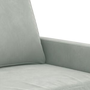 Sofa 2-osobowa, jasnoszara, 120 cm, tapicerowana aksamitem