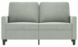 Sofa 2-osobowa, jasnoszara, 120 cm, tapicerowana aksamitem