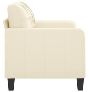 Sofa, 2-osobowa kremowy, 120 cm, sztuczna skÃ³ra