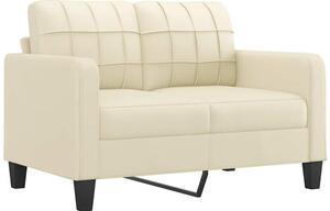 Sofa, 2-osobowa kremowy, 120 cm, sztuczna skÃ³ra
