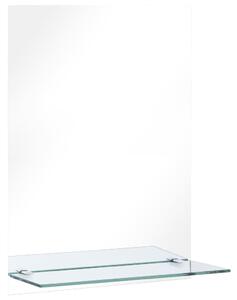 Lustro ścienne z półką, 40x60 cm, hartowane szkło