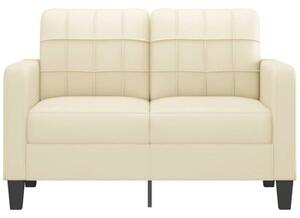 Sofa, 2-osobowa kremowy, 120 cm, sztuczna skÃ³ra