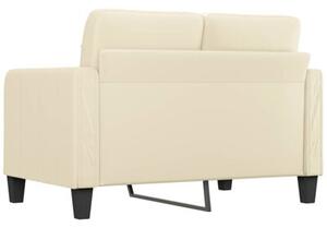 Sofa, 2-osobowa kremowy, 120 cm, sztuczna skÃ³ra