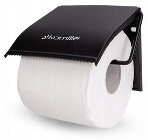 Uchwyt ścienny wieszak na papier toaletowy czarny mat KAMILLE