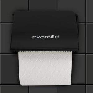 Uchwyt ścienny wieszak na papier toaletowy czarny mat KAMILLE