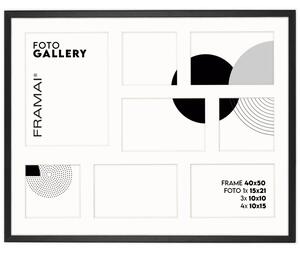 Ramka na zdjęcia 3x 10x10 cm 4x 10x15 cm 1x 15x21 cm czarna galeria na 8 zdjęć ramka 40x50 cm FRAMAI®