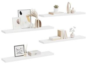 Półki ścienne 4 szt., białe, 120x23,5x3,8 cm, mdf