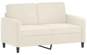 Sofa 2-osobowa z poduszkami, kremowa, 120 cm, aksamit