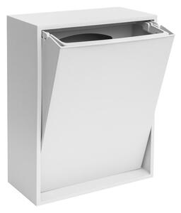 Kosz na śmieci do segregacji odpadów/ścienny z plastiku z recyklingu w białym kolorze z połyskiem Recycling Box – ReCollector