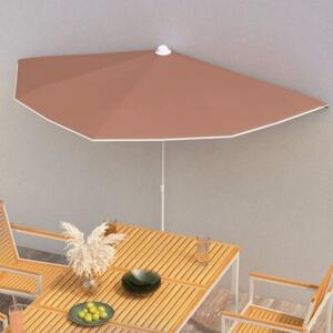 Półokrągły parasol ogrodowy na słupku, 180x90 cm, terakota
