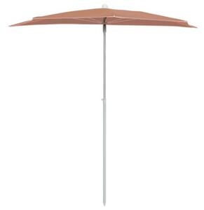 Półokrągły parasol ogrodowy na słupku, 180x90 cm, terakota