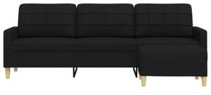Sofa 3-osobowa z podnÃ³Å¼kiem, czarna, 210 cm, tkaninÄ