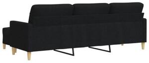 Sofa 3-osobowa z podnÃ³Å¼kiem, czarna, 210 cm, tkaninÄ