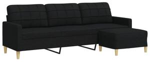 Sofa 3-osobowa z podnÃ³Å¼kiem, czarna, 210 cm, tkaninÄ