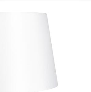 Lampa stołowa stal regulowane ramię klosz biały - Ladas Oswietlenie wewnetrzne