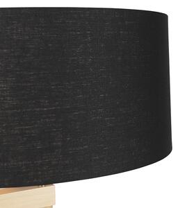 Lampa podłogowa trójnóg drewno klosz czarny 50cm - Puros Oswietlenie wewnetrzne