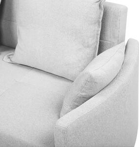 Sofa rozkładana dwuosobowa z funkcja spania poduszkami jasnoszara Hovin Beliani