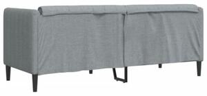 Sofa 2-osobowa, jasnoszara, tapicerowana tkaninÄ