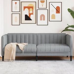 Sofa 2-osobowa, jasnoszara, tapicerowana tkaninÄ