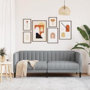 Sofa 2-osobowa, jasnoszara, tapicerowana tkaninÄ