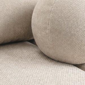 Sofa Rozkładana Kanapa z Funkcją Spania Dwuosobowa Do Salonu Kremowa SARIA