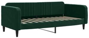 Sofa z funkcją spania, ciemnozielona, 100x200 cm, aksamit
